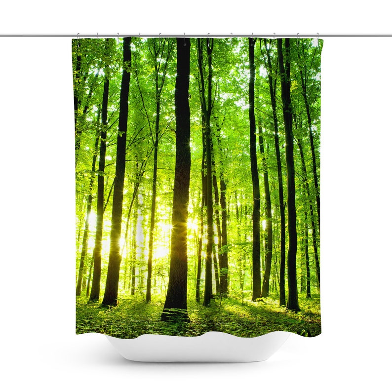 Forest Shower Curtain Nature Bath Décor Bathroom