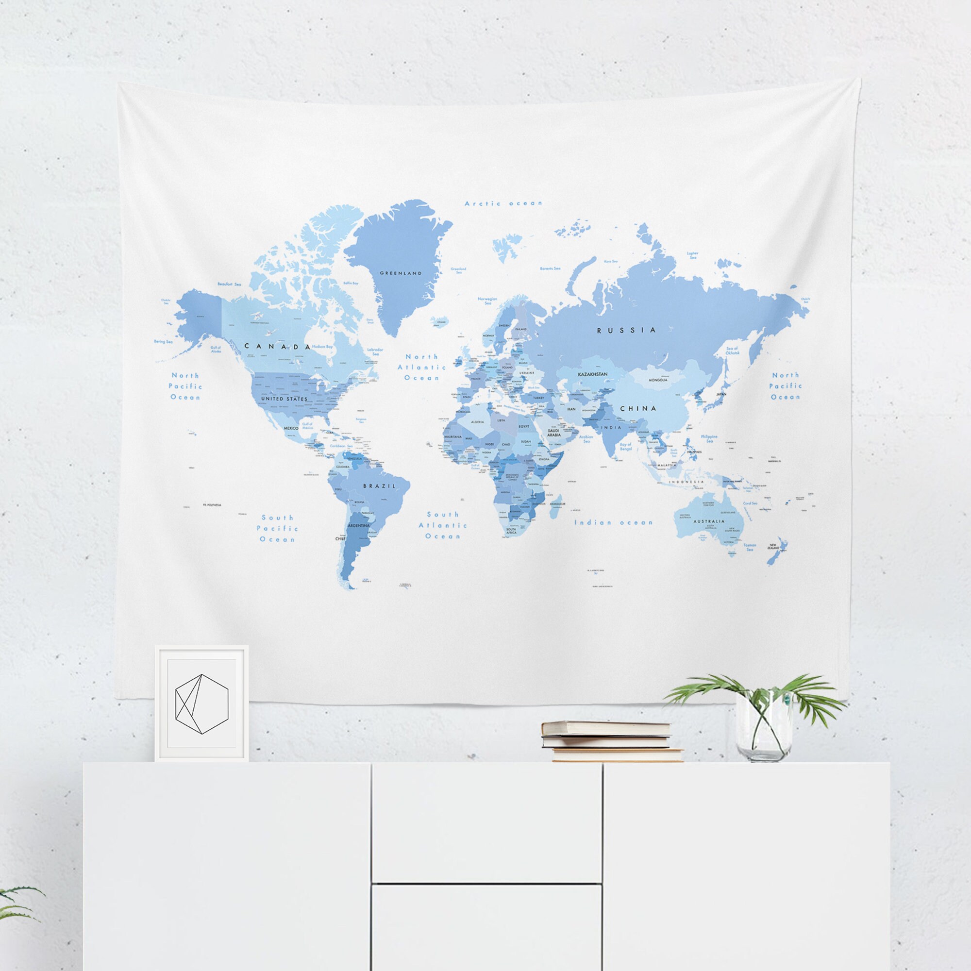 World Map Tapestry World Map Wall Tapestry World Map Wall Etsy