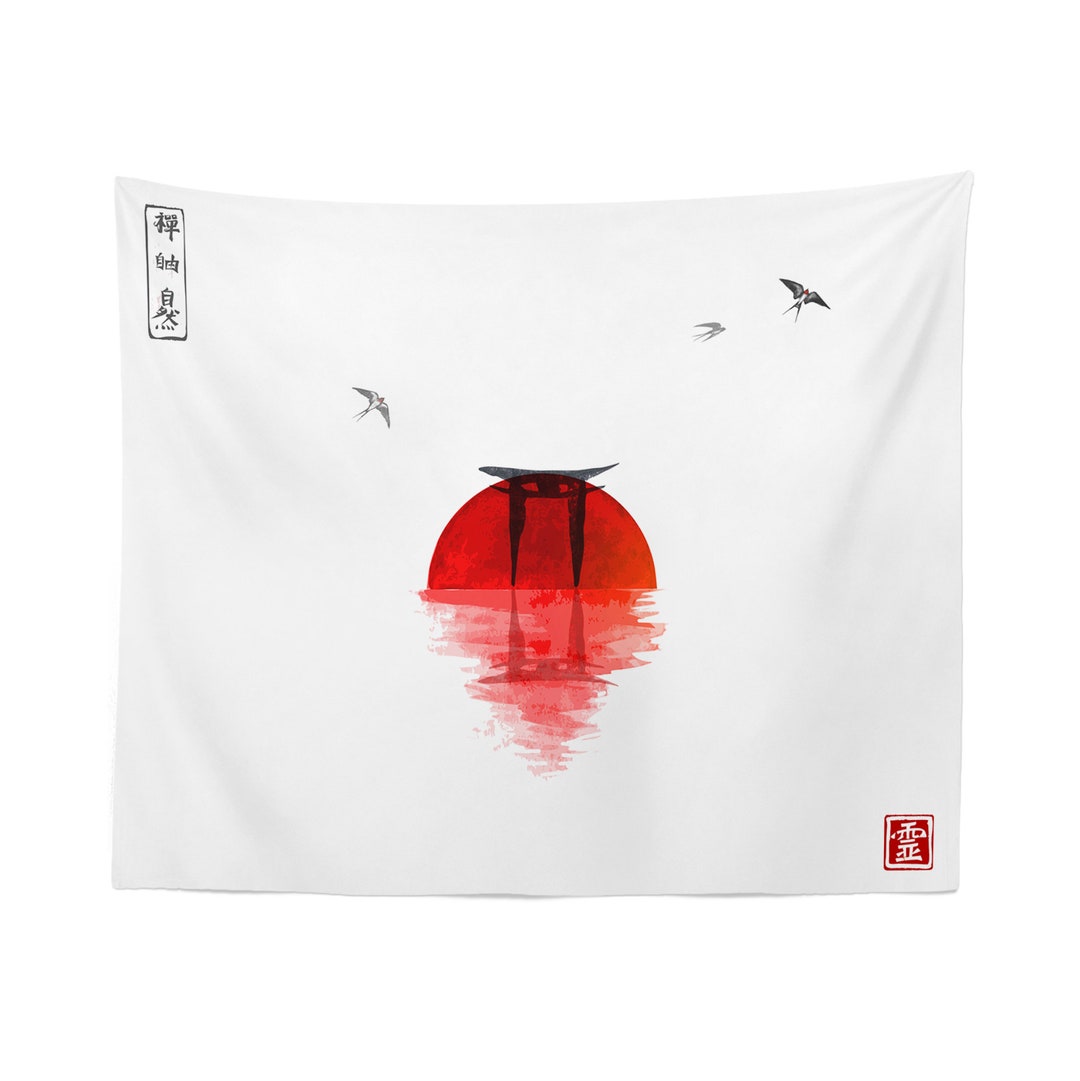 Japanese Tapestry Japanese Wall Tapestry Japanese Wall Etsy