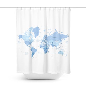 World Map Shower Curtain