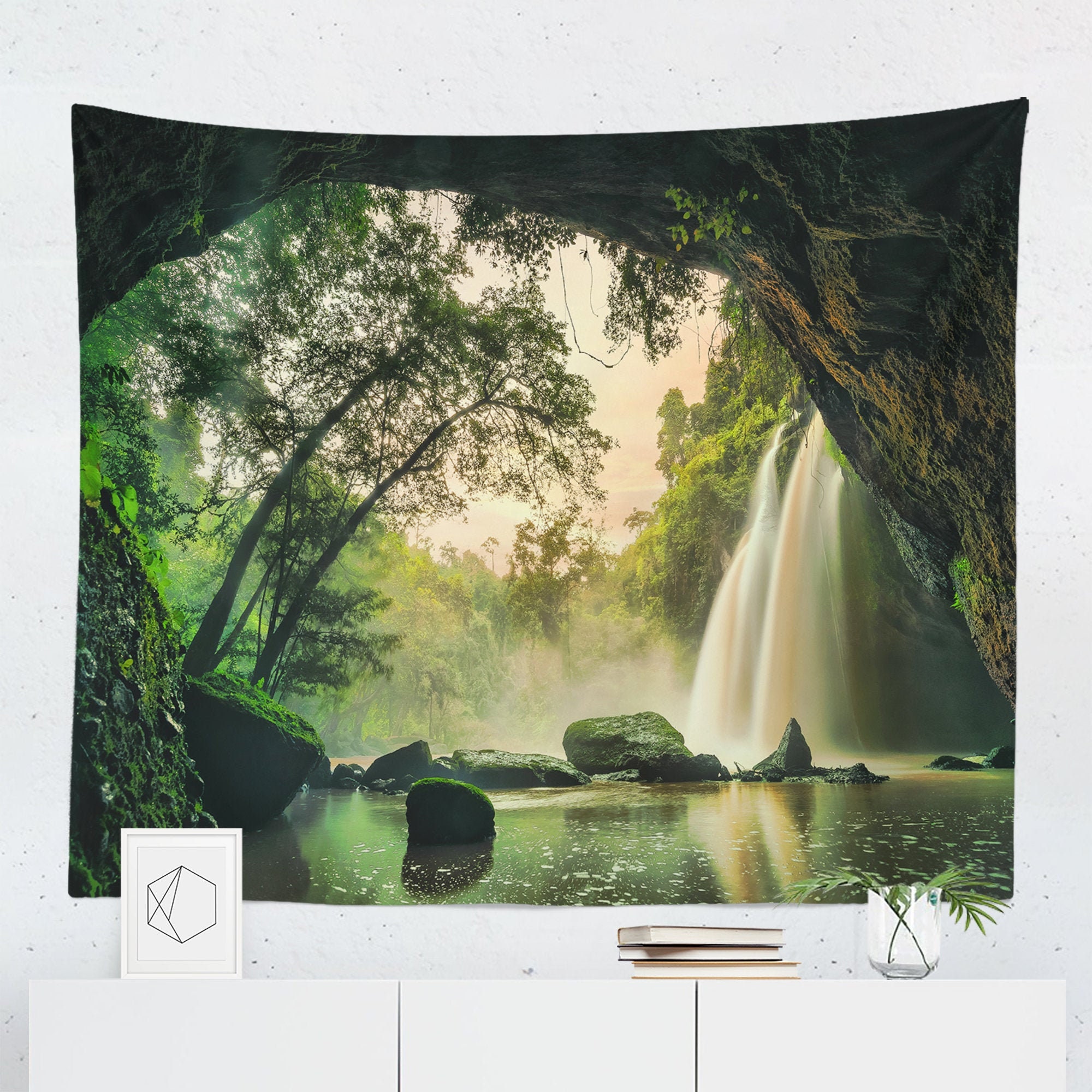 Flower Tapestry Watercolor Nature Print Wall Hanging Decor