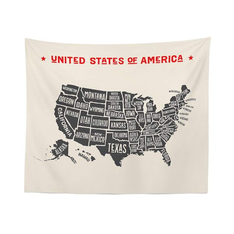 Usa Map Tapestry Usa Map Wall Tapestry Usa Map Wall - Etsy