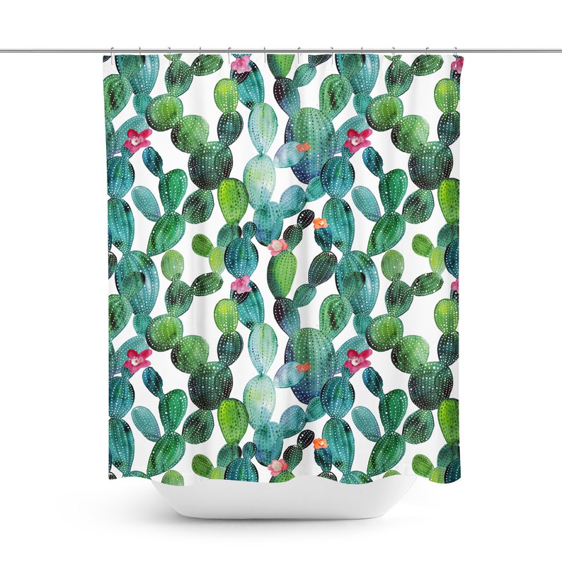 Cactus Shower Curtain Cactus Bath Curtain Cactus Shower - Etsy