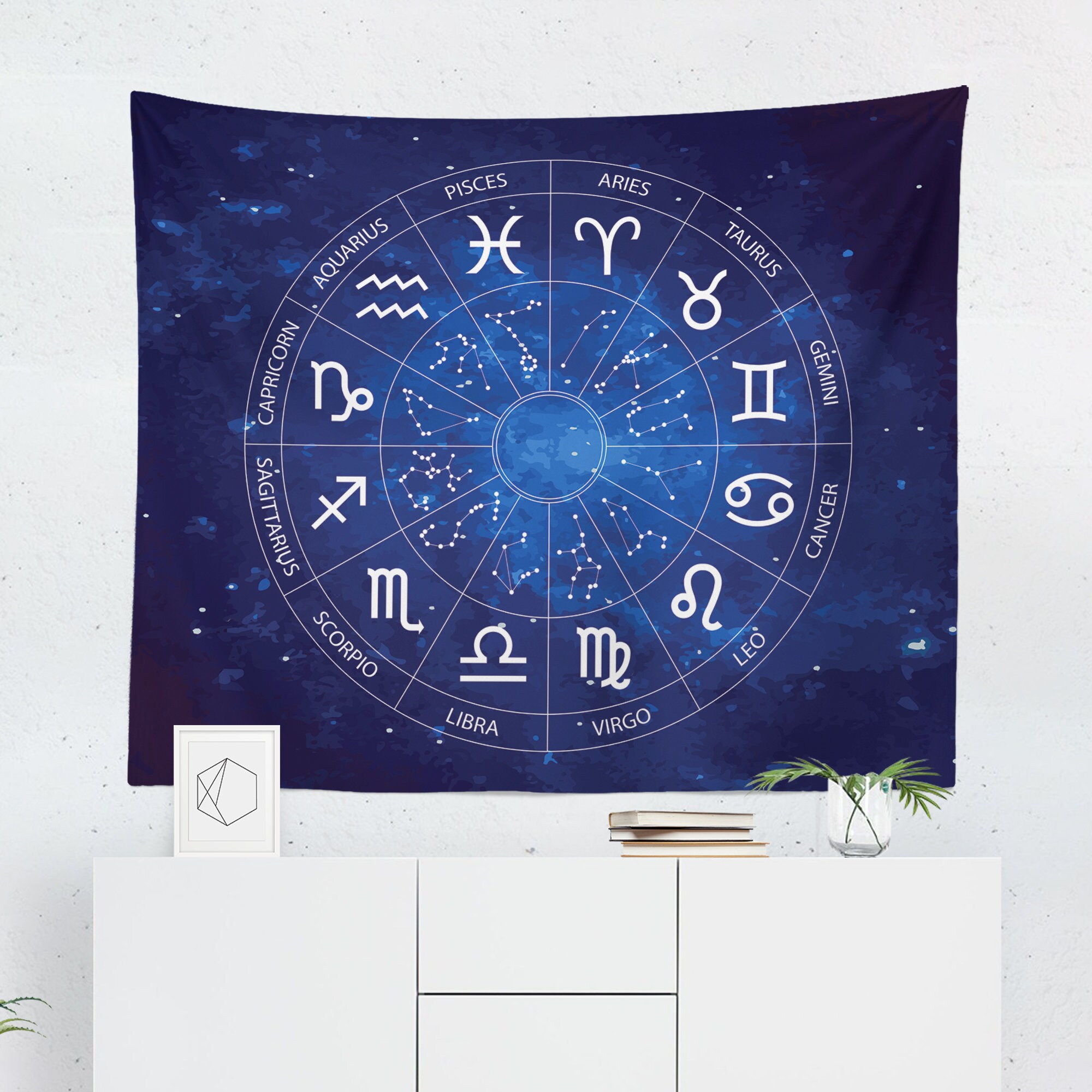 Zodiac Tapestry Zodiac Wall Hanging Zodiac Wall Décor Etsy