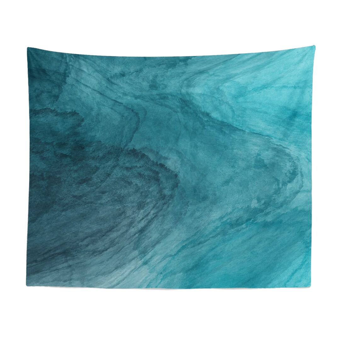 Teal Tapestry Teal Wall Tapestry Teal Wall Hanging Teal Etsy