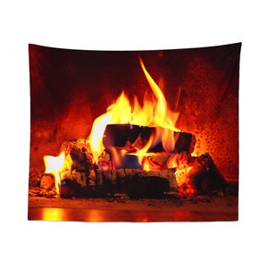 Fireplace Tapestry Wall Hanging Art Decor