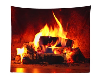 Fireplace Tapestry Wall Hanging Art Decor