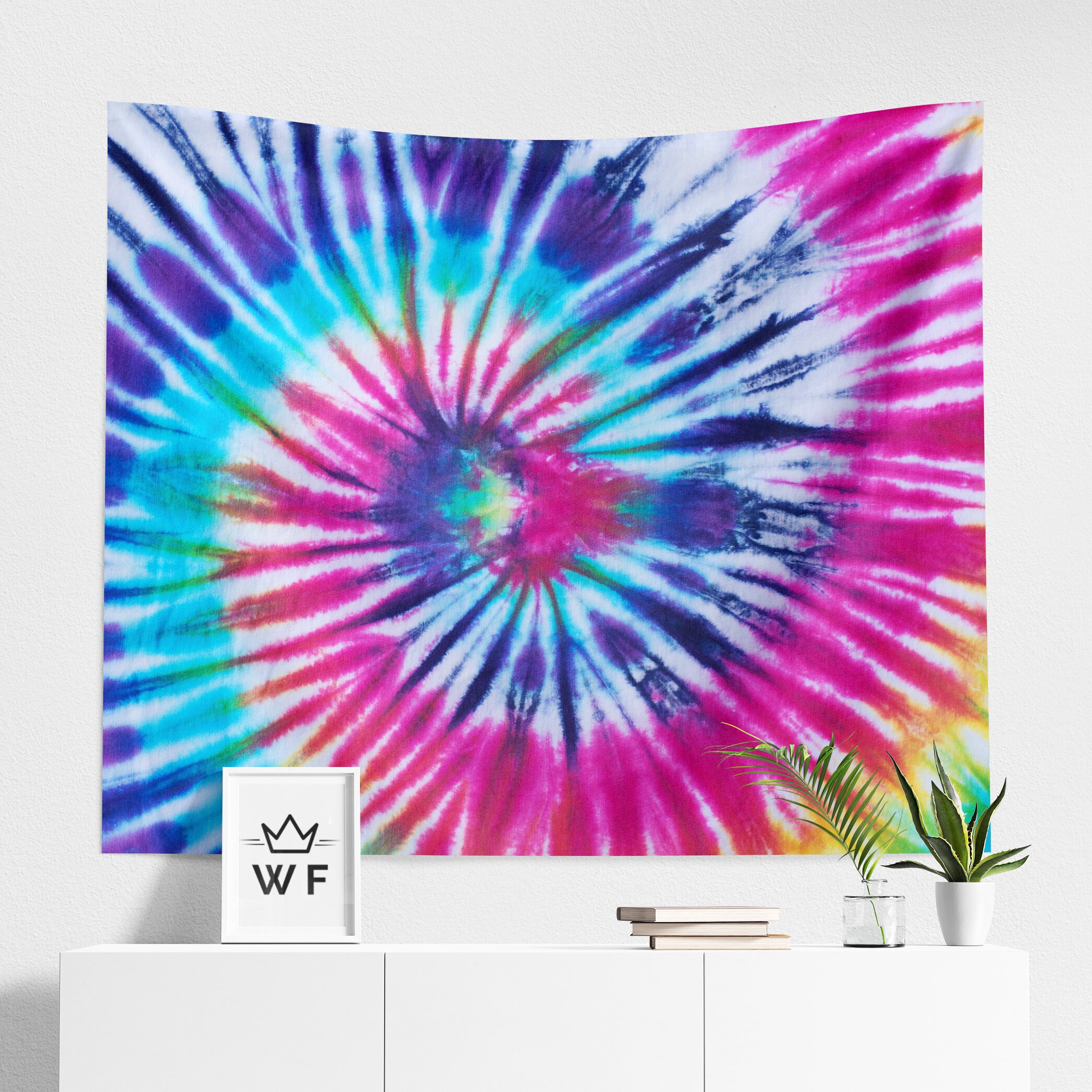 Pink tie dye tapestry sale