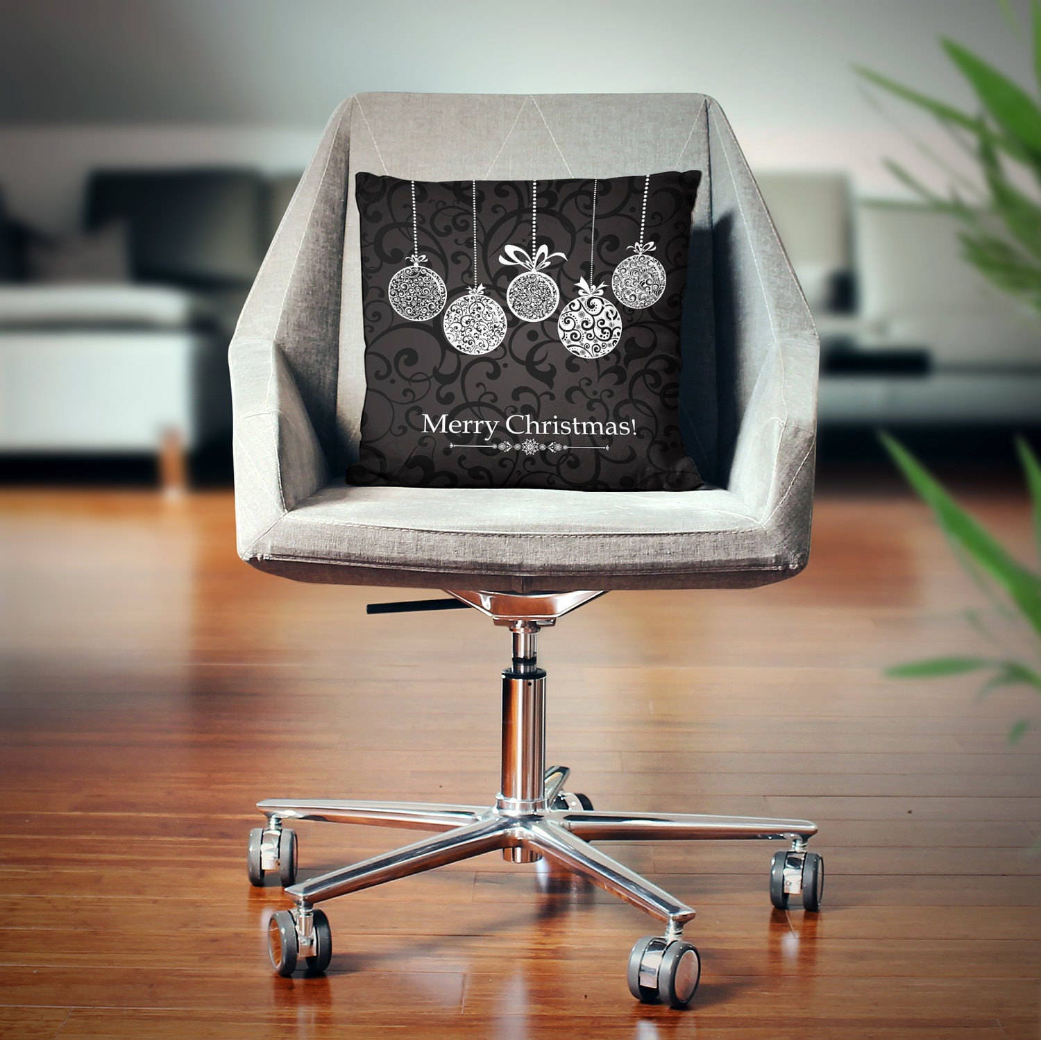 Elegant Christmas Pillow Modern Christmas Decorations Black Etsy