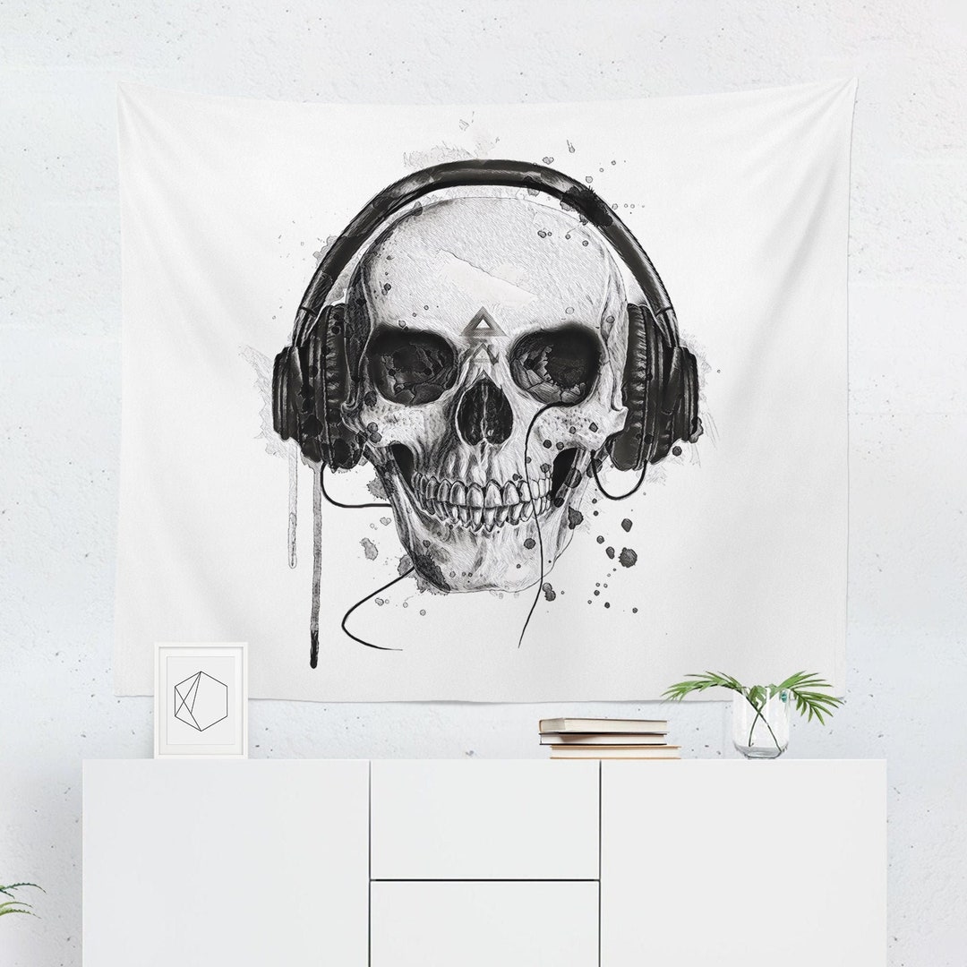 Skull Tapestry Skull Wall Tapestry Skull Wall Hanging Skull Art Skull