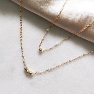 Tiny Bead Necklace, Gold Filled Bead Necklace, Dainty Bead Necklace, Minimalist Bead Necklace, Gold Bead Necklace, Gold Filled Necklace Gift