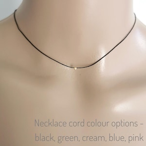 Gold Bead String Necklace, Tiny Bead String Necklace, Adjustable Necklace, String Choker, Cord Necklace, Black Cord Necklace, Cord Choker