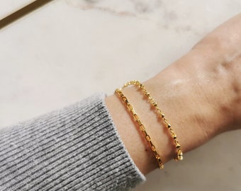 Gold Bar Bracelet, Bar Bracelet, Minimalist Gold Bracelet, Layering Gold Bracelet, Gold Bracelet, Gold Chain Bracelet, Birthday Gift, Gift