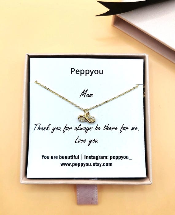 Infinity Necklace, Cubic Zirconia Necklace, Gold Infinity Necklace, Eternity Necklace, Mom Necklace