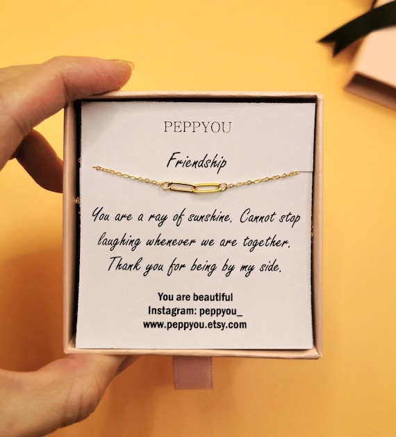 Friendship Necklace, Best Friend Necklace, Friendship Necklace Gift, Paperclip Necklace, Gift for Friend, Dainty Necklace, Friendship, Love