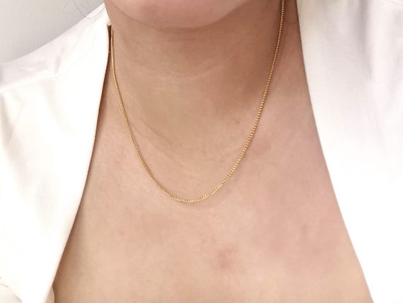 Gold Curb Necklace, Curb Necklace, Curb Chain Necklace, Gold Necklace, Gold Chain Necklace, Gold Choker, Birthday Gift, Thank you, Gift