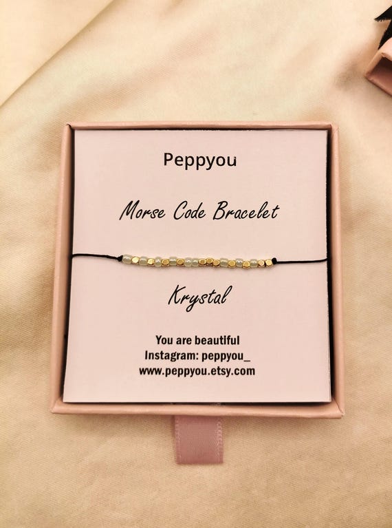 Custom Name Bracelet, 18k Gold Filled Bracelet, Morse Code Bracelet, Hidden Message Bracelet, Adjustable Bracelet, Build your own Bracelet