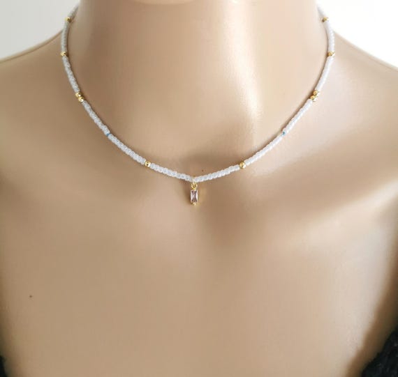 Beaded Necklace, Birthstone Beaded Necklace, Custom Birthstone Beaded Necklace, Gold Filled Bead Necklace, Adjustable Cord Necklace