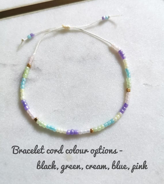 Beaded Bracelet, Waterproof Bracelet, Cord Bracelet, Adjustable Bracelet, Friendship Bracelet, Beach Bracelet, String Bracelet Friend Gift