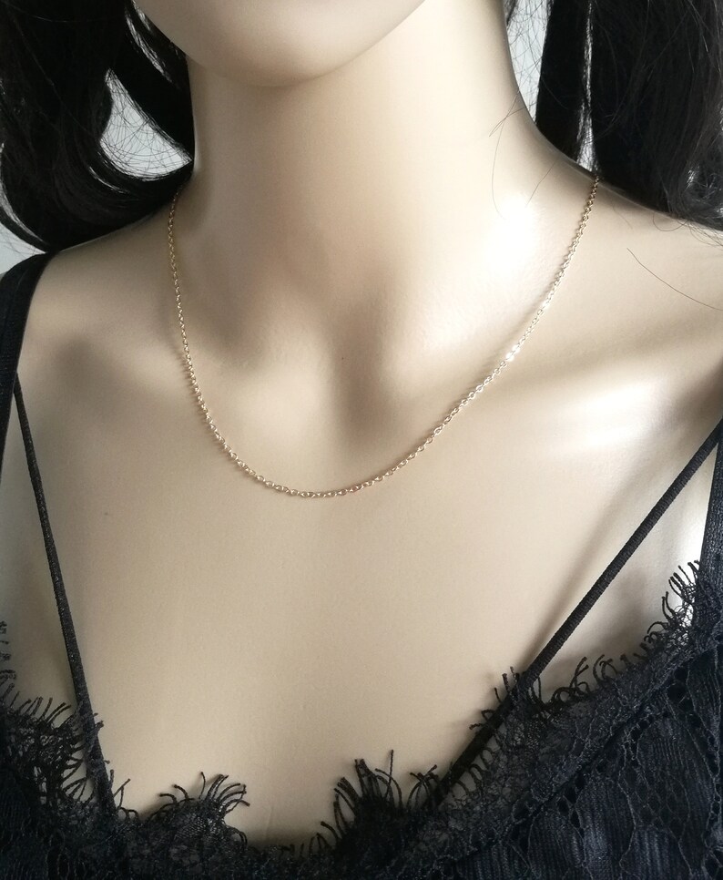 Choker Chain Necklace Silver Choker Necklace Delicate Etsy