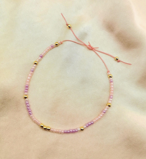 Build your own Beaded Bracelet, 18k Gold Filled Bracelet, Cord Bracelet, Adjustable Bracelet, Friendship Bracelet, Beach Bracelet