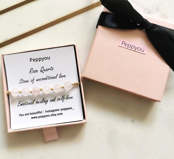 Rose Quartz Bracelet, Gemstone Bracelet, Crystal Bracelet, Adjustable Bracelet, Cord Bracelet, Love Bracelet, Emotional healing Self-love