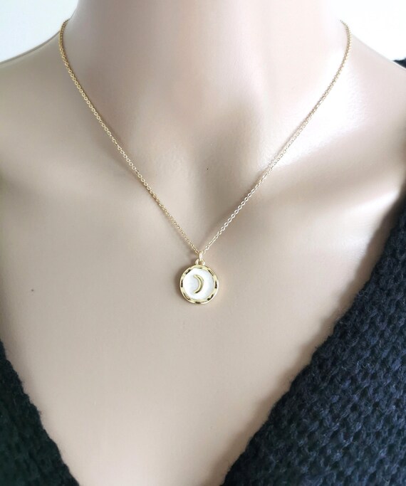 Moon Necklace, Gold Filled Moon Necklace, Dainty Celestial Gold Necklace, Minimalist Necklace, Boho Necklace