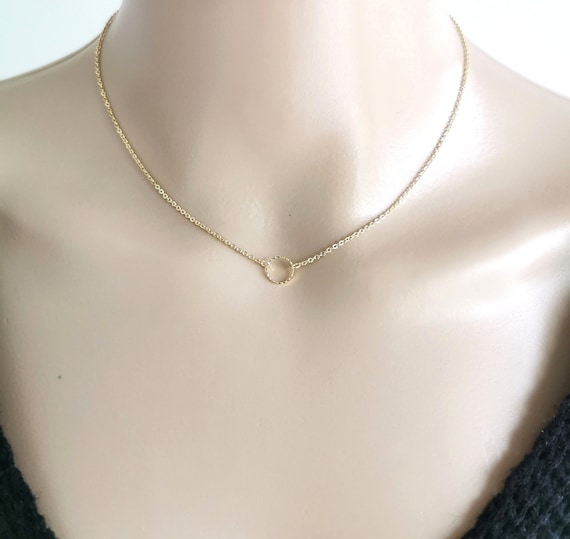 Circle Necklace, Tiny Circle Necklace, Dainty Circle Necklace, Open Circle Necklace, Eternity Necklace