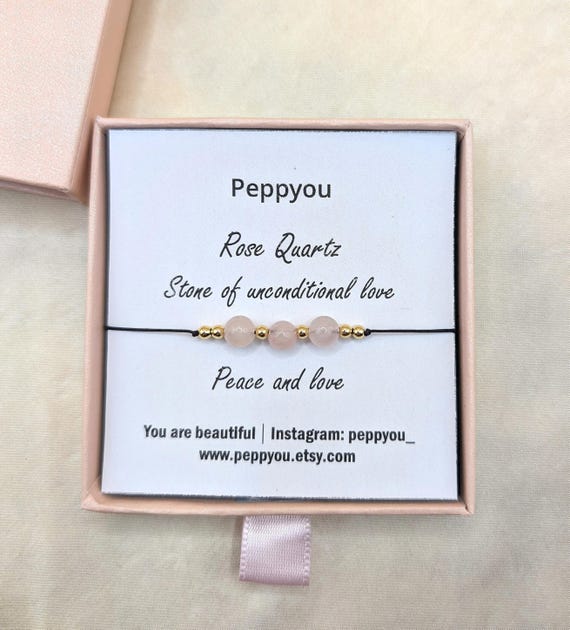 Rose Quartz Cord Adjustable Bracelet, Rose Quartz Gold Filled Bead Bracelet, Love Bracelet, Crystal Bracelet, Mom Bracelet Gift, Wife Gift