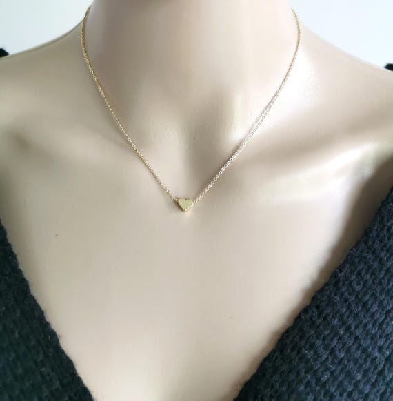 Gold Heart Necklace, Tiny Heart Necklace, Love Necklace, Friendship Necklace