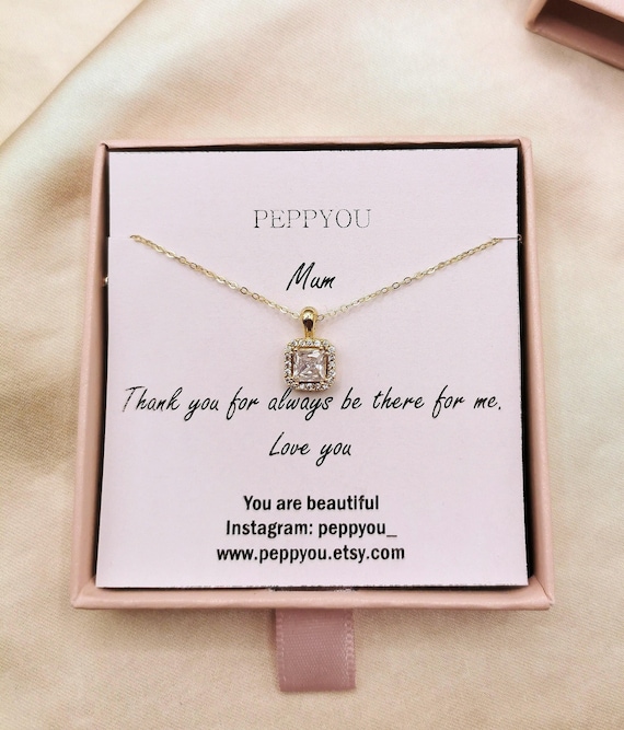 Cubic Zirconia Gold Pendant Necklace, Wedding Necklace, Bridal Necklace, Bridal Jewelry, Mom Necklace, Mother Necklace