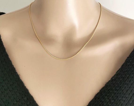 Gold Curb Chain Choker, Dainty Gold Chain Choker, Gold Curb Chain Necklace, Minimalist Choker Necklace, Gold Chain Layering Necklace