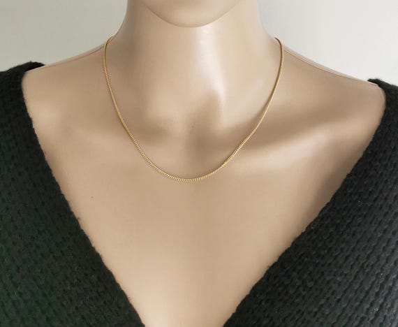 Gold Curb Necklace, Curb Necklace, Curb Chain Necklace, Gold Necklace, Gold Chain Necklace, Birthday Gift, Christmas Gift, Thank you, Gift