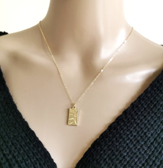 Gold Tag Necklace Tag Necklace 