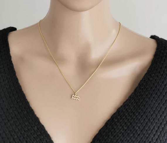 Zodiac Necklace, Gold Zodiac Necklace, Horoscope Necklace, Gold Horoscope Necklace, Astrology Necklace, Gold Cz Necklace, Zodiac Cz Necklace
