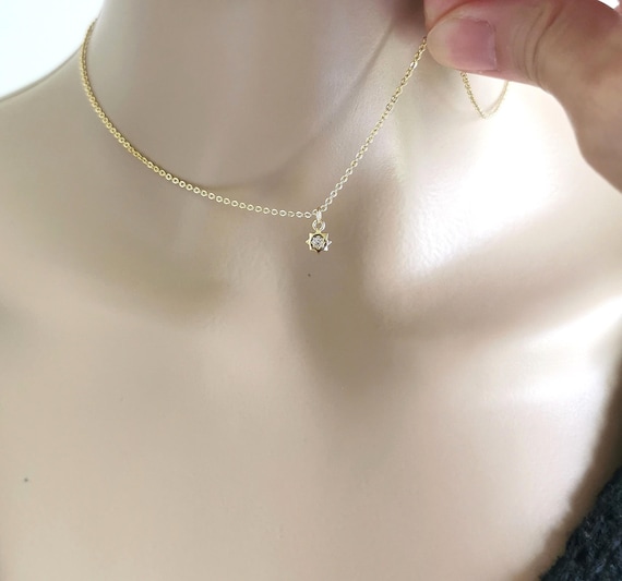 Sun Necklace, Gold Filled Necklace, Dainty Gold Filled Sun Necklace, Tiny Sun Necklace, Minimalist Celestial Necklace in Gold Filled
