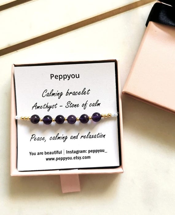 Amethyst Bracelet, Gemstone Bracelet, Calming Bracelet, February Birthstone Bracelet, Focus, Relaxation