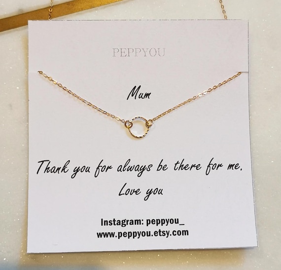 Mom Necklace, Mother Necklace, Mom, Mother, Mom Gift, Mom Jewelry, Mothers Day Gift, Circle Necklace, Eternity Necklace, Love you Mom