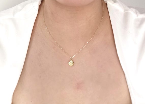 Seashell Necklace, Shell Necklace, Gold Seashell Necklace, Ocean Necklace, Beach Necklace, Protection Necklace, Dainty Gold Necklace, Sea
