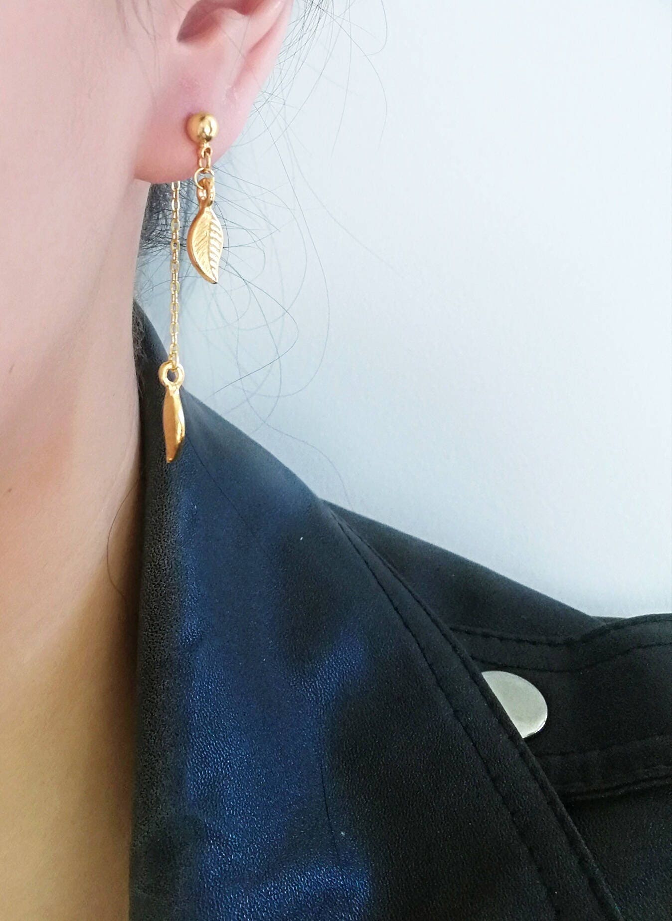 back chain earrings