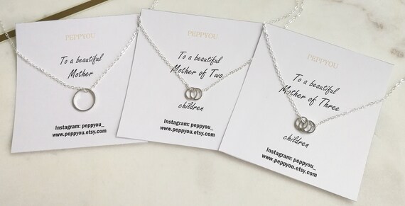 Mother Necklace, Mother of Two Necklace, Mother of Three Necklace, Mother Silver Necklace, Mom Necklace gift, Gift for her, mom, mother