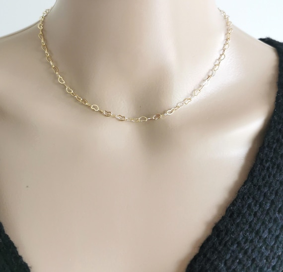 Heart Necklace, Gold Filled Heart Necklace, Love Necklace, Dainty Necklace