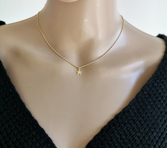 Gold Star Necklace, Star Necklace, Tiny Star Necklace, Gold Star Choker, Celestial Necklace, Christmas Gift, Christmas Necklace, Christmas