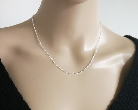 Dainty Silver Necklace, Delicate Silver Layering Necklace