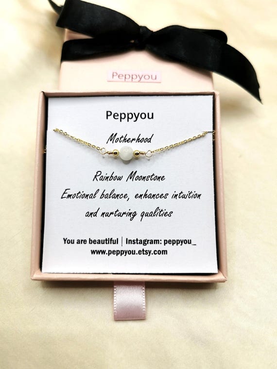 Mom Necklace, Motherhood Necklace, Mother Necklace, New Mom Necklace, Rainbow Moonstone Necklace