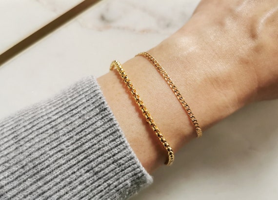 Gold Rolo Bracelet, Gold Chain Bracelet, Gold Bracelet, Dainty Gold Bracelet, Layering Gold Bracelet, Everyday Gold Bracelet, Gift for her