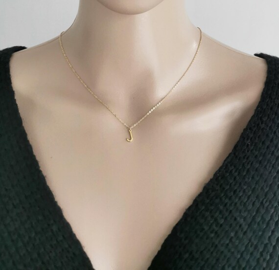 Initial Necklace, Gold Initial Necklace, Tiny Initial Necklace, Gold Letter Necklace, Tiny Letter Necklace, Gift for her, Layering Necklace