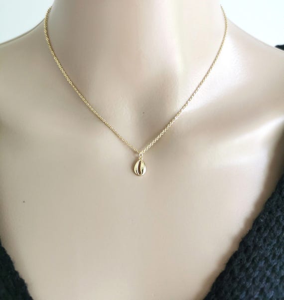 Cowrie Necklace, Shell Necklace, Seashell Necklace, Gold Cowrie Necklace, Dainty Necklace