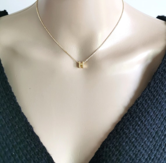 Tiny Gold Initial Necklace, Dainty Personalized Letter Jewelry