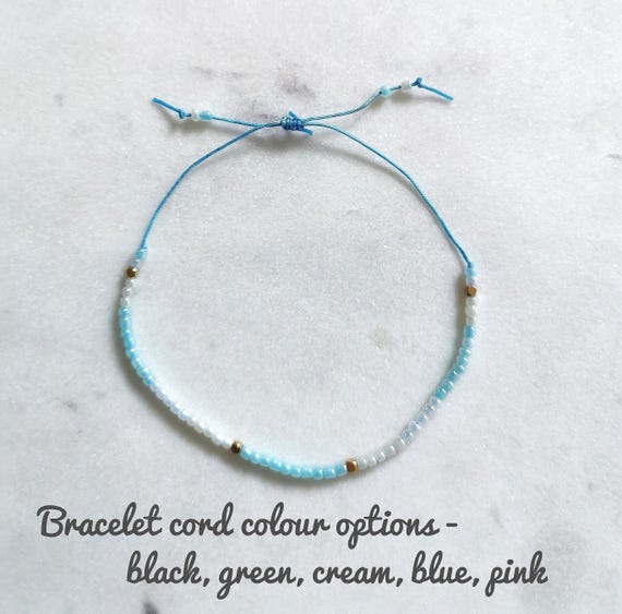 Beaded Bracelet, Waterproof Bracelet, Cord Bracelet, Adjustable Bracelet, Friendship Bracelet, Blue Beaded Bracelet, Beach Bracelet, Friend